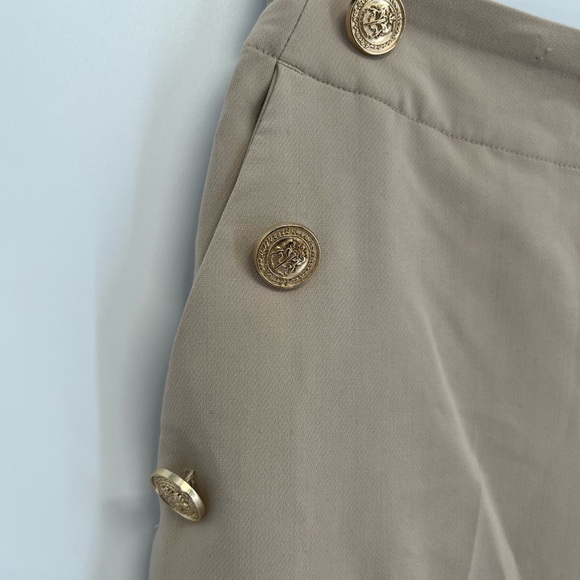 Zara Gold Button Embellished Sailor High Rise Tailored Trousers - Picture 4 of 8